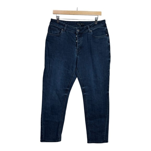 Prana Organic Cotton Blend Denim Jeans Women's Size 10 Dark Wash Comfort Fit - Picture 1 of 7